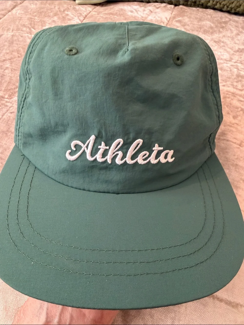 Athleta Teal Script Logo Baseball Cap